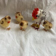 Vintage Steiff Chicken Hen Chicks Lot Of 5