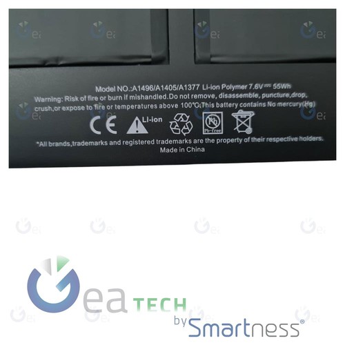 BATTERIA APPLE A1377 - A1496 - A1405 MACBOOK AIR 13" (2010 - 2015) RICAMIO PER - Afbeelding 3 van 3