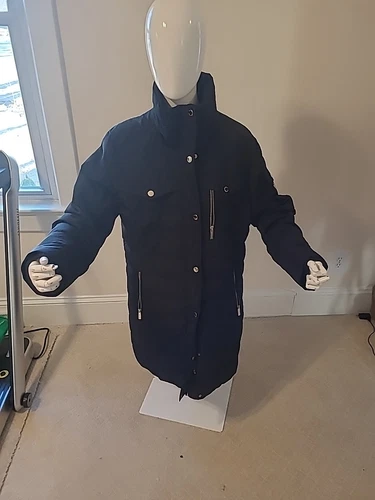 Cappotto imbottito Michael Kors donna nero manica lunga full zip tasche taglia XL