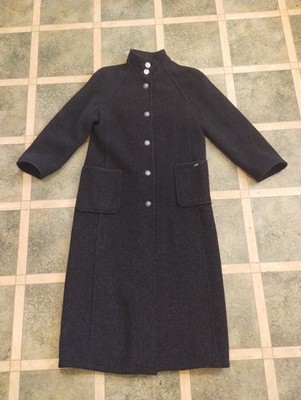 Giesswein Austria Boiled Wool Long Coat Black Men's Size 40 Loden Style
