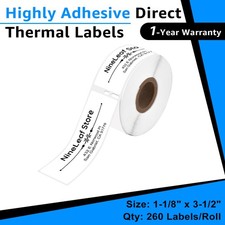 1Roll LabelWriter Address Paper Label 1 1/8"x3 1/2" Compatible For Dymo 30320