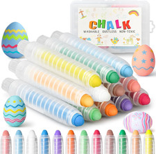 Easter Basket Stuffers 12Pcs Washable Dustless Chalk for Kids Toddlers Art Set