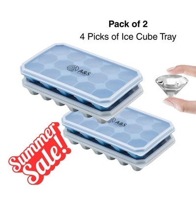 Silikon Eiswürfelformen Easy Release 4er Pack BPA-frei Stapelbar Eisformen