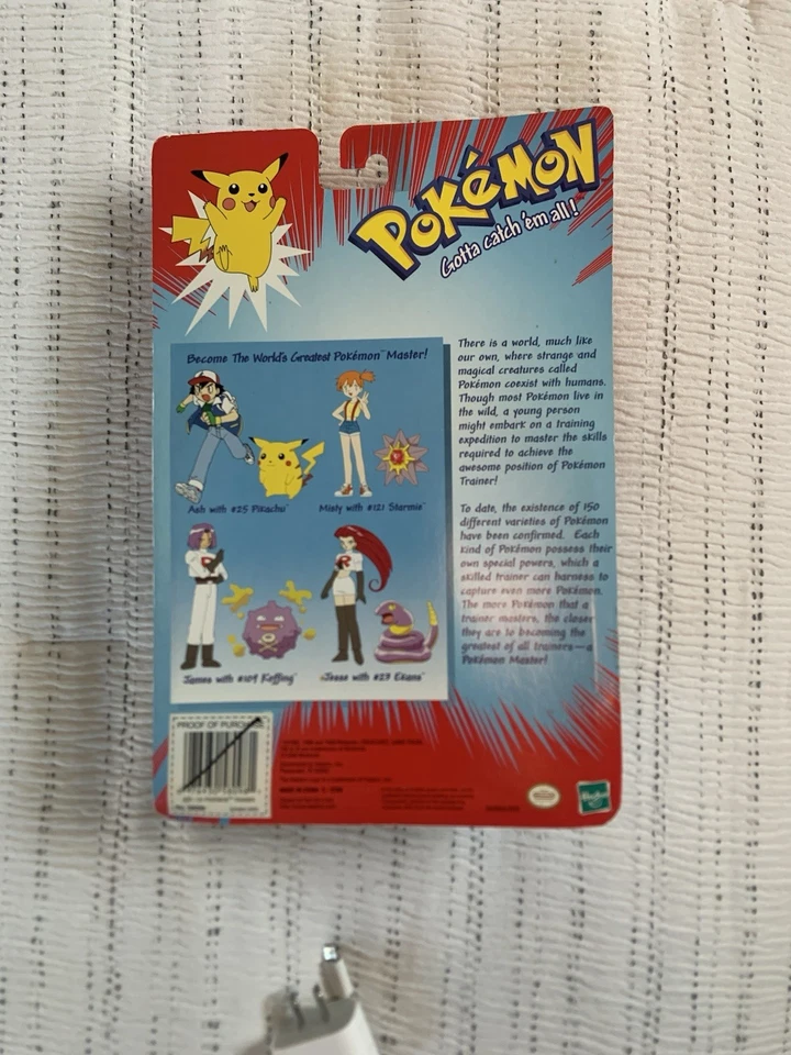 Hasbro Pokémon Trainers Ash figure #25 Pikachu. 1999 Sealed - Image 2 of 2