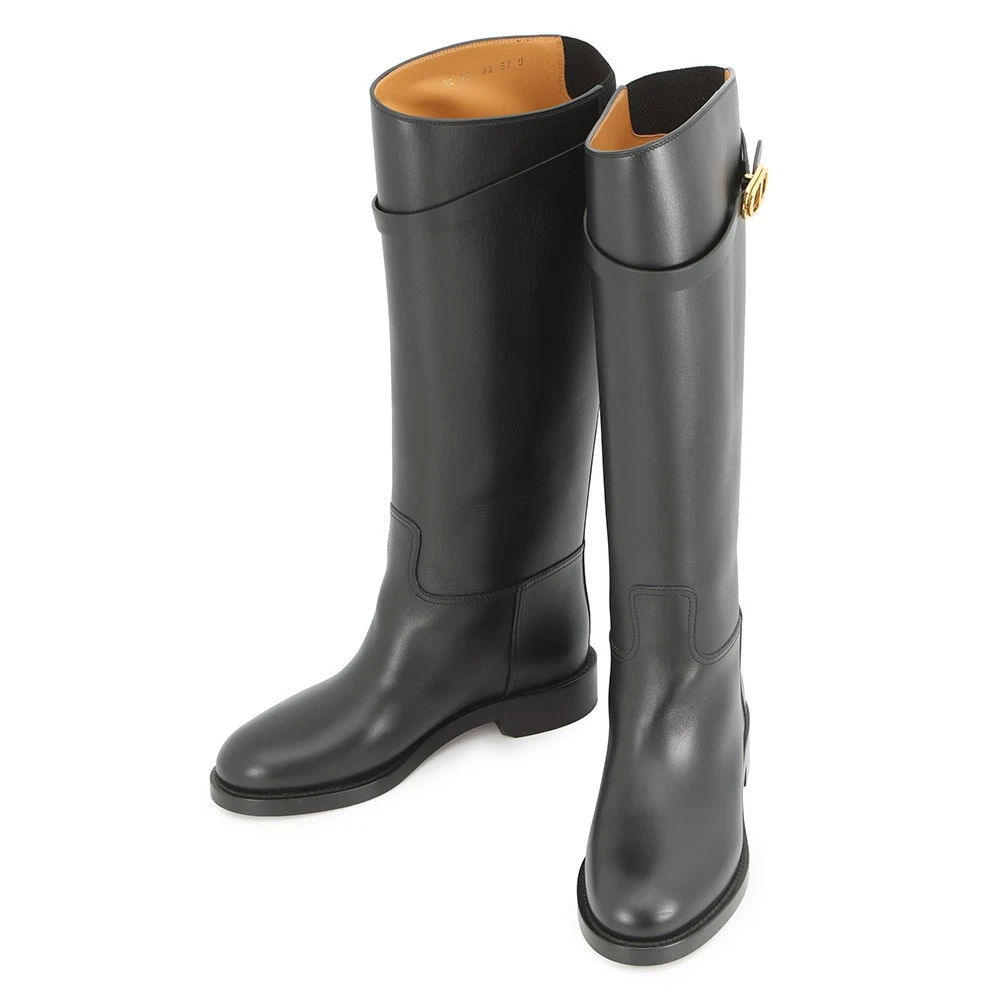 Dior — Dior EMPREINTE Empreinte Long Boots Size 37 Calf Leather Black KCI828VEA_S900