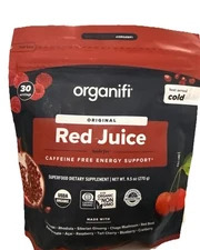 30-serving pouch organifi original red juice caffeine-free energy support 6/2026