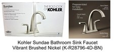 Kohler Sundae Bathroom Sink Faucet Vibrant Brushed Nickel K-R28796-4D-BN NEW