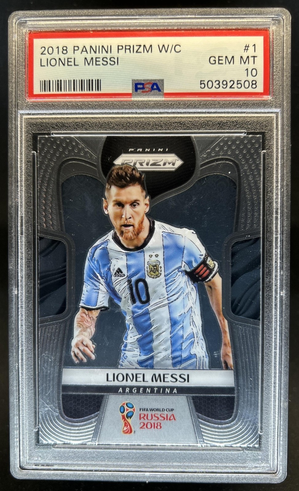 2018 Panini Prizm World Cup Lionel Messi #1 Argentina PSA 10 GEM MINT view 1