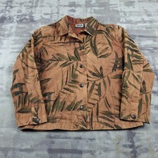 Vintage Chicos Design Embroidered Jacket Womens 2 Large L Cotton Metallic 90s