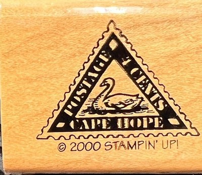 SWAN CAPE HOPE POSTAGE STAMP post mail card word Stampin' Up! 2000 Rubber Stamp