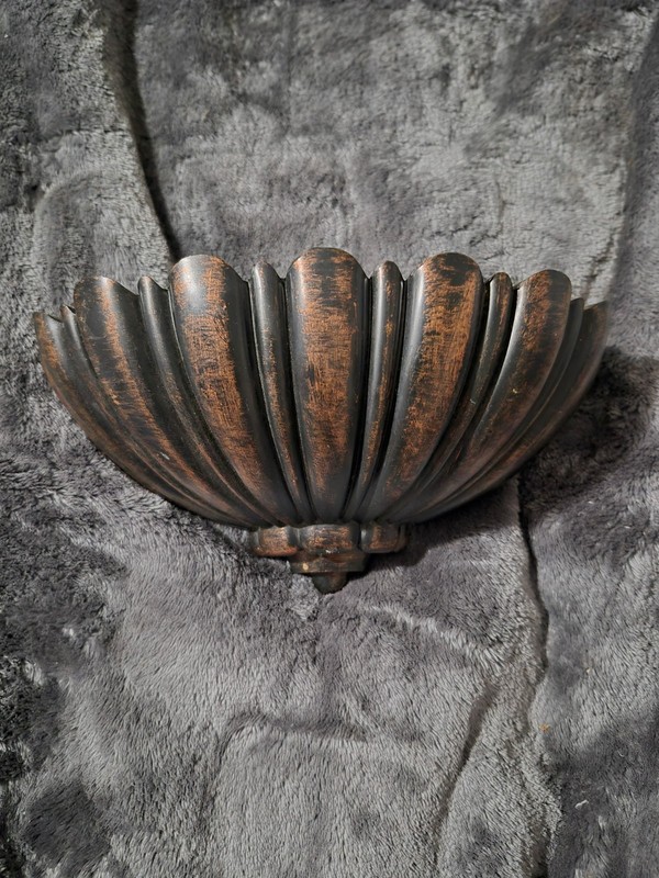 Vtg 1962 Syroco Ribbed Planter Wall Pocket #4245 Hollywood Regency Cottage Core