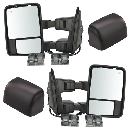Towing Mirror Power Folding Telescoping Heat Smoked Signal Memory Pair for Ford
