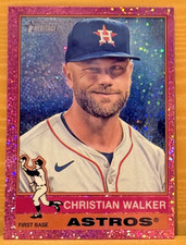 2025 Topps Heritage Chrome Christian Walker Pink Sparkle Houston Astros #110