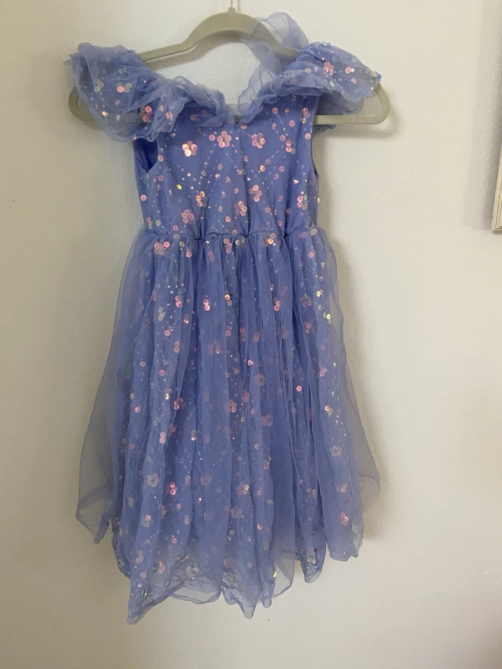 Vestido de Tul Lavanda Lentejuelas Flor Niña Talla 8 Formal Fiesta Princesa Baile Foto 2 de 4