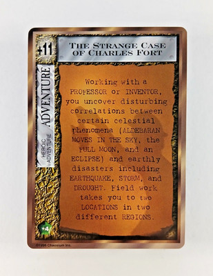 The Strange Case of Charles Fort - Mythos CCG card (1996 Chaosium Rare Adventure