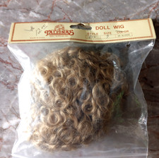 Doll Wig Tallina's Size 9 Dark Blonde, Style 802 short curly NOS