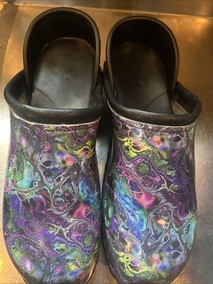 C&C Sweden Marble-Ous Patent Leather Nursing Clogs Women s US 11 EU 41 Near Mint