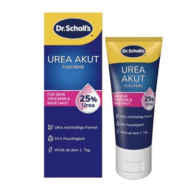 Dr. Scholl's 25% Urea Akut-Fußcreme für extrem 60 g (1er Pack), Off White 