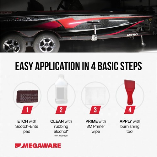MEGAWARE KEELGUARD USA-Made, Original DIY Keel Protector, 5ft Charcoal - Afbeelding 5 van 8