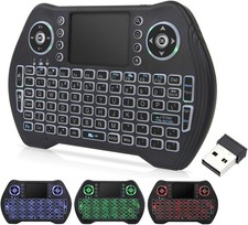 Backlit Mini Keyboard,2.4GHz Wireless Mini Keyboard with Touchpad Mouse Handheld