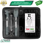 Fiber Optic Otoscope & Ophthalmoscope Exam LED Diagnostic ENT Set (Grey)