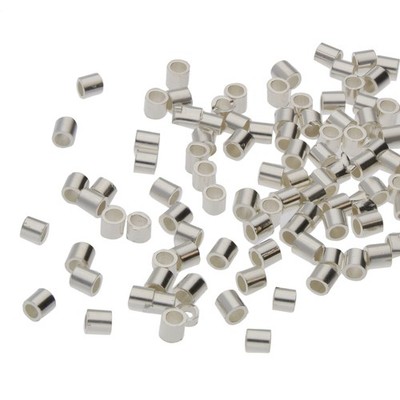 The Beadsmith Tube Crimp Beads, 2 x 2mm, 2MM x - 100 pcs, Silver Plate