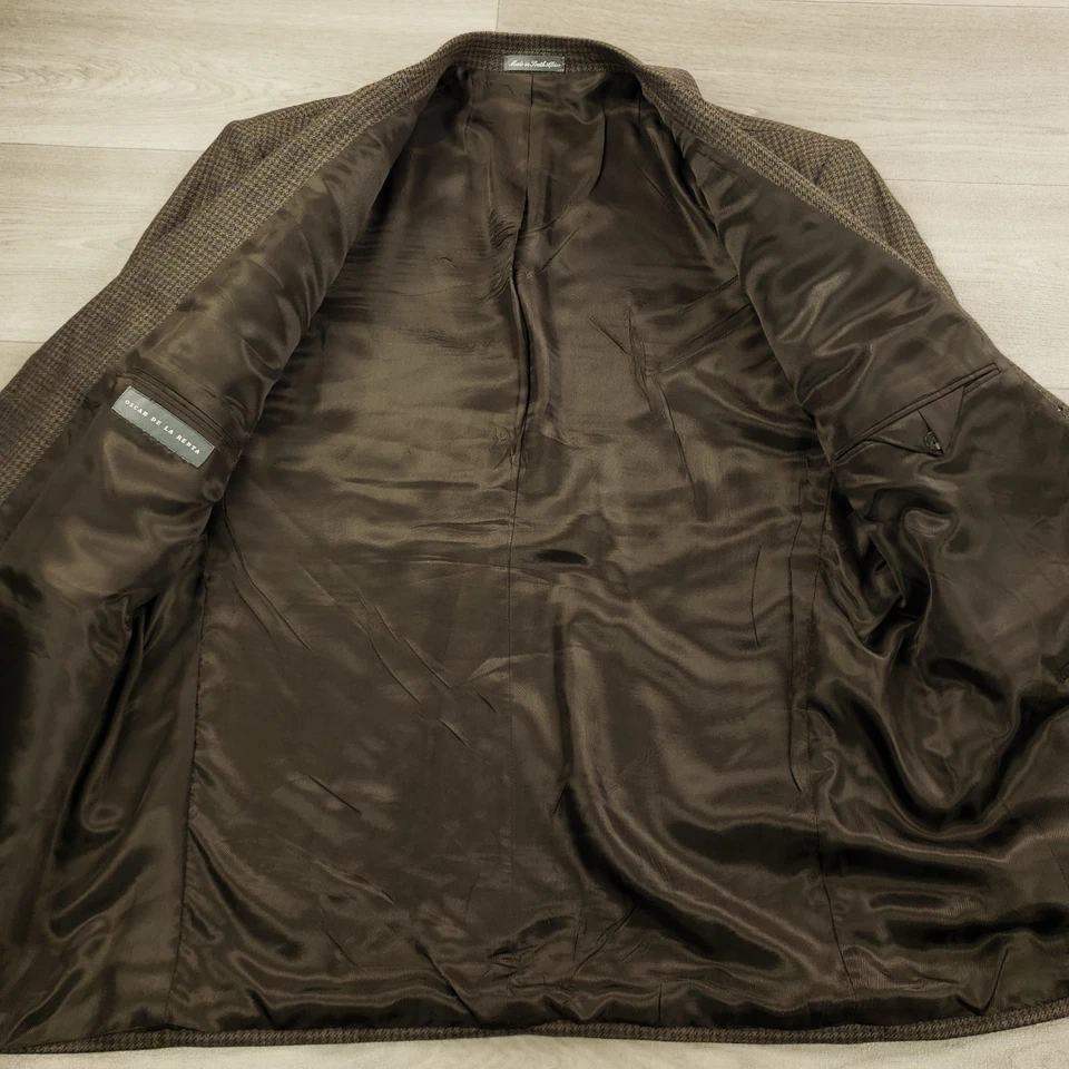 Blazer Oscar De La Renta De Colección Hombres 48R Lana y Cachemira Franela Dos Botones Sin Ventilación Foto 4 de 4