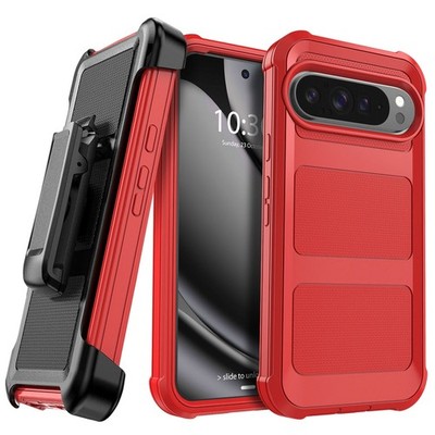 For Google Pixel 10 Pro XL /9 Pro Heavy Duty Hybrid Case Cover Belt Clip Holster