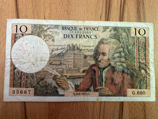 Banknote Frankreich 10 Francs 1971 Voltaire Banque de France Alt F Klassiker