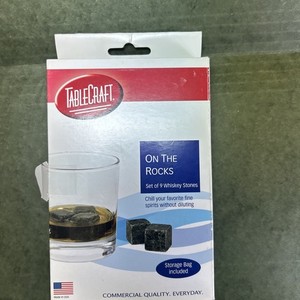 TableCraft Set of 9 Chilling Whiskey Stones w/ Pouch for  Drinks USA Gray NEW