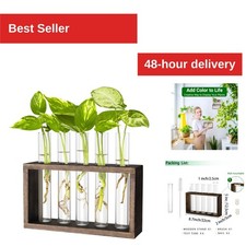 Propagation Station with 5 Test Tubes - Modern Plant Holder - Brown