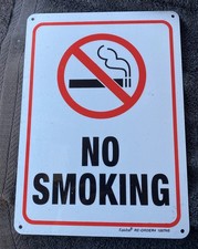 NO SMOKING SIGN metal 7" x 10" collectible advertising