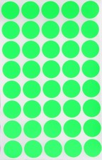 Royal Green Round Label Colored dot Stickers 19mm 3/4 inch - Neon Green - 100...