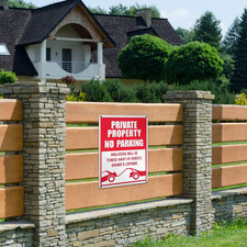 3 Pieces No Parking Sign, 14 x 10 Inches Reflective Private Property Sign Vio...