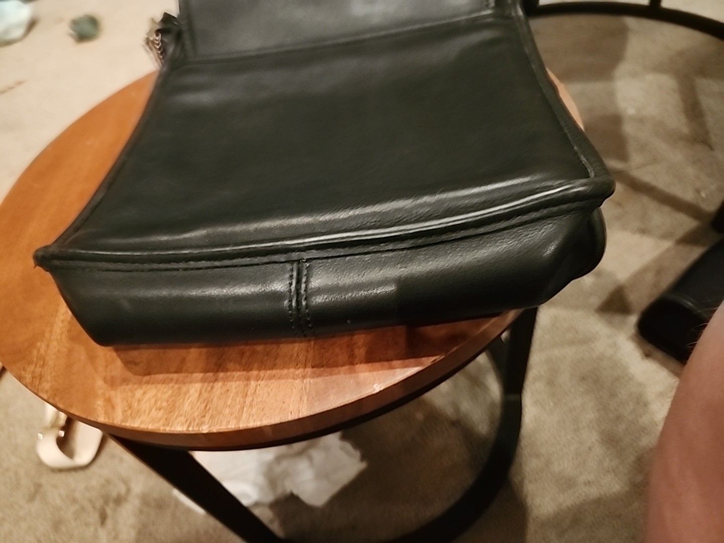 Coach 9144 Vintage Legacy Black Leather Messenger Flap Crossbody Bag. Purse thumbnail 4