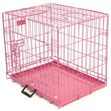Pink Blue Dog Cage Puppy Metal Training Pet Crate Carrier Foldable XS S M L XL