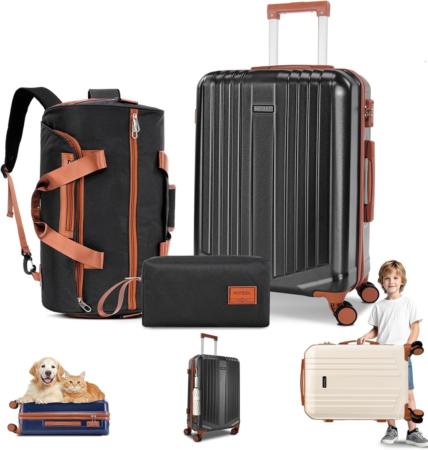 Sets 3 Piece Lightweight Travel Hardshell Pc+abs Carry On Luggage