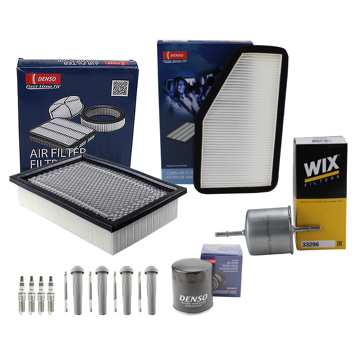 Denso Tune Up Kit NGK 4 Spark Plugs  Boots Kit for Escape Mariner Tribute L4