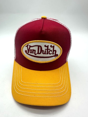 New Von Dutch Trucker Hat Burgundy Gold White Mesh Snapback Adjustable Cap USA