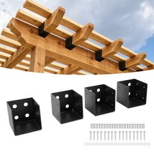 4 PCS Universal 4x4 Pergola Wall Mount Bracket Corner Brace Kit for Patio Gazrbo