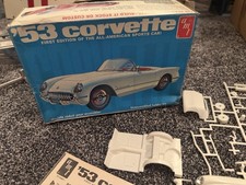 Amt 1953 Corvette Model Kit. Opened Box Appears To Be All There.