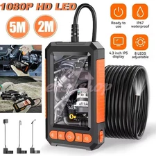 2M/5M Handheld Endoscope, 1080P HD 4.3" Screen, 8mm Industrial Inspection Camera