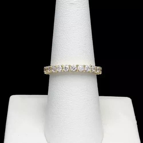 2,00 kt Rundschliff Moissanit Damen Ewigkeitsring Band massiv 10 K Gelbgold - Bild 5 von 12