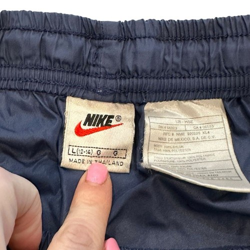 Vintage Nike Blue Athletic Shorts Swoosh Logo Y2K Boys 14/16 - Women’s S/M - Picture 3 of 5