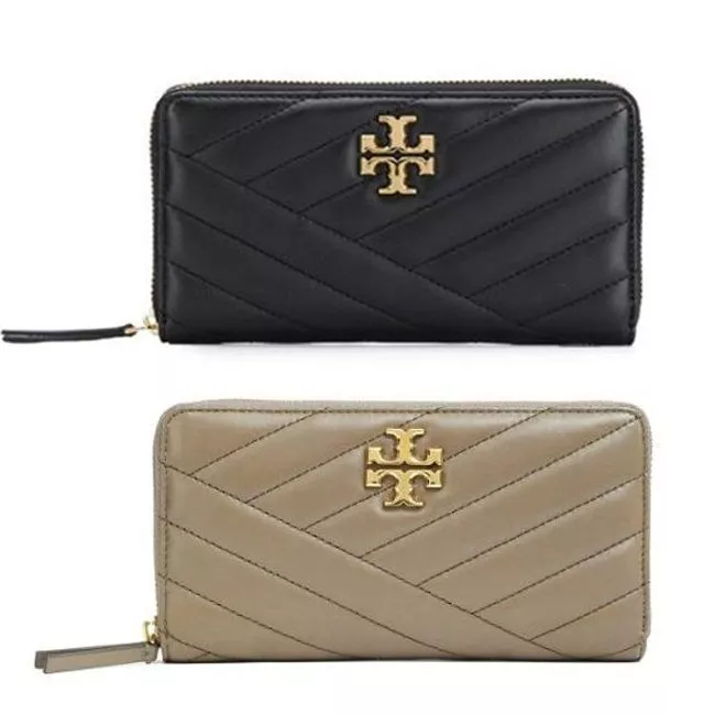 Kira Chevron Leather Zip Continental Wallet