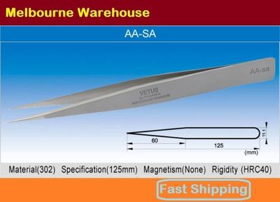 VETUS Original Genuine High Quality Stainless Steel Switzerland Tweezers AA-SA