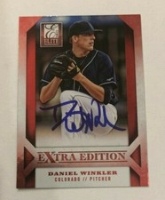 DANIEL WINKLER SIGNED 2013 ELITE EXTRA BASEBALL CARD AUTO
