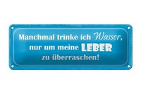 Blechschild Spruch 27X10 Cm Manchmal Trinke Wasser Um Leber Deko Schild Tin Sign