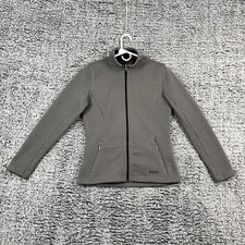 Spyder Jacket Womens Medium Gray Knit Black Fleece Lined Full Zip Athletic Fit