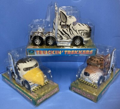 TRUCKIN' TREKKERS Zebra Tiger Eagle CAR TOY Collectible FRICTION RACER Push & Go